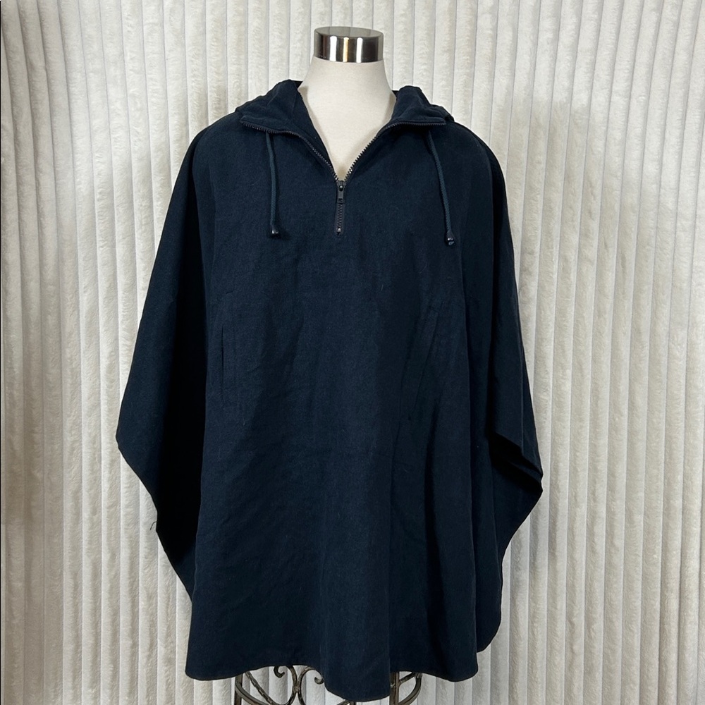 Y2K Westbound blue hooded poncho OS
